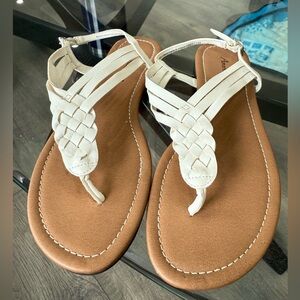 American Eagle by Payless Women's White Braided Sandals Size 7 Y2K Casual